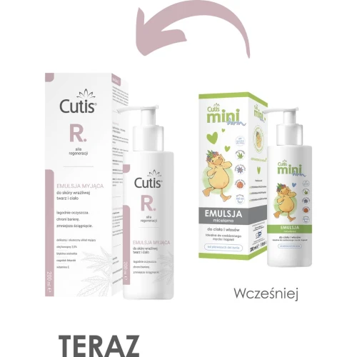 Cutis R Emulsja myjąca do twarzy i ciała, 200 ml - Łagodnie oczyszcza, nie narusza bariery ochronnej skóry - 1