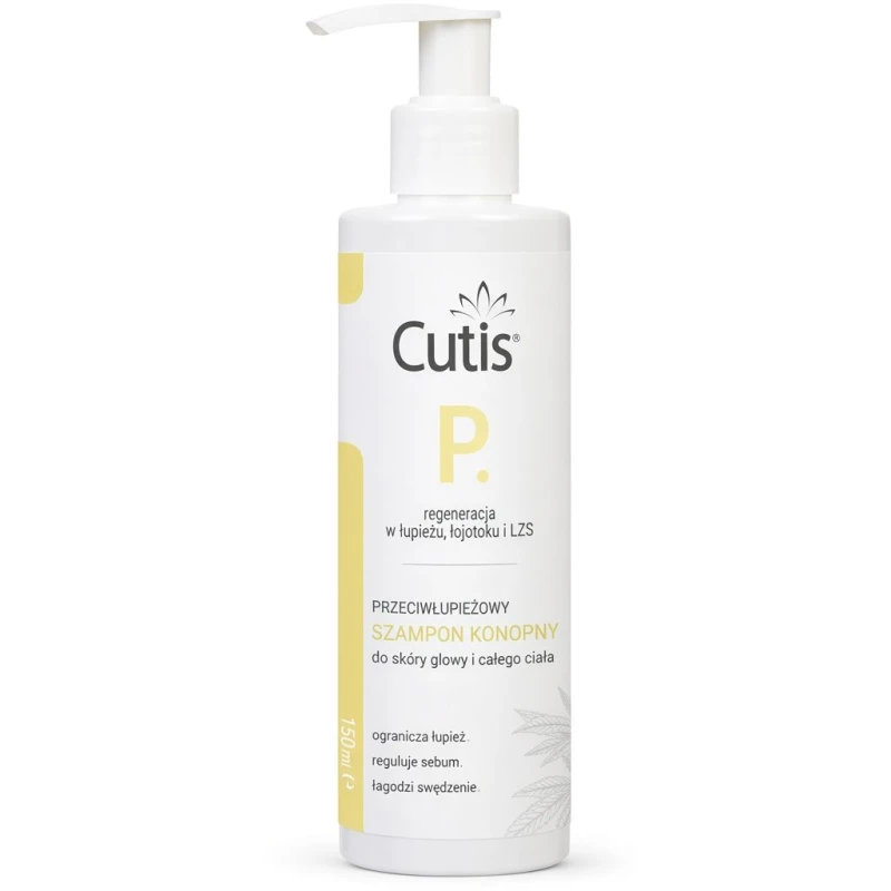 Cutis P przeciwłupieżowy szampon konopny + CBD kannabidiol, 150 ml - Do skóry głowy i całego ciała  - 1
