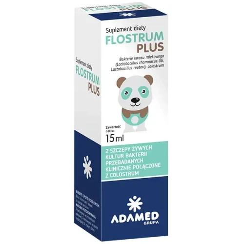 Flostrum Plus krople 15 ml - Z żywymi kulturami bakterii wzbogacony o Colostrum - 1