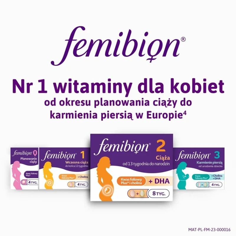 Femibion 2 Ciąża, 56 tabletek powlekanych + 56 kapsułek miękkich - Witaminy dla kobiet w ciąży od 13. tygodnia do porodu - 7