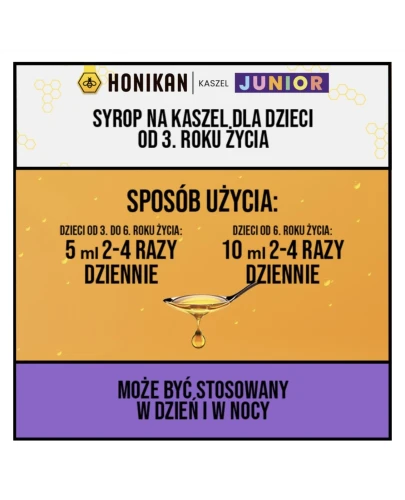 Honikan Kaszel Junior syrop, 230 g - Dla dzieci od 3. roku życia z miodem akacjowym i kompleksem Polisedox - 2
