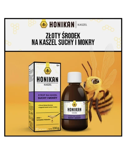 Honikan Kaszel syrop, 230 g - Z miodem akacjowym i prawoślazem, chroni błonę śluzową i łagodzi kaszel - 2