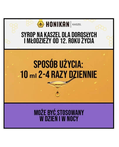 Honikan Kaszel syrop, 230 g - Z miodem akacjowym i prawoślazem, chroni błonę śluzową i łagodzi kaszel - 3