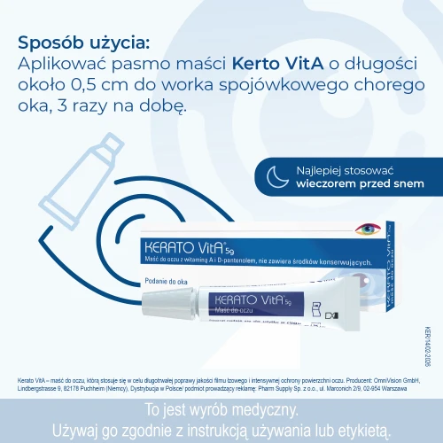 Kerato VitA, maść do oczu 5 g - Z witaminą A i D-pantenolem - 4