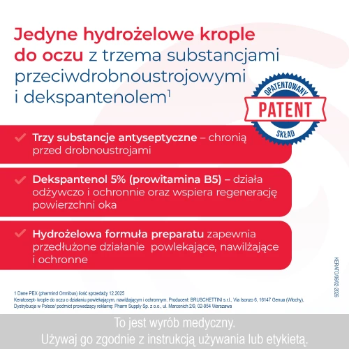 Keratosept krople do oczu, 10ml - Hydrożelowe krople z dekspantenolem o działaniu powlekającym, nawilżającym i ochronnym - 2