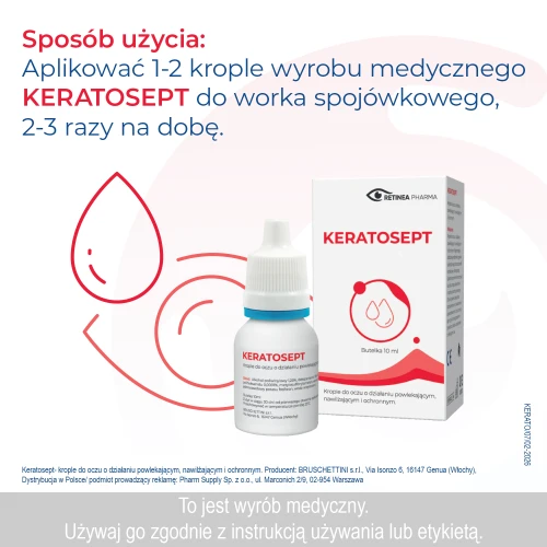 Keratosept krople do oczu, 10ml - Hydrożelowe krople z dekspantenolem o działaniu powlekającym, nawilżającym i ochronnym - 3