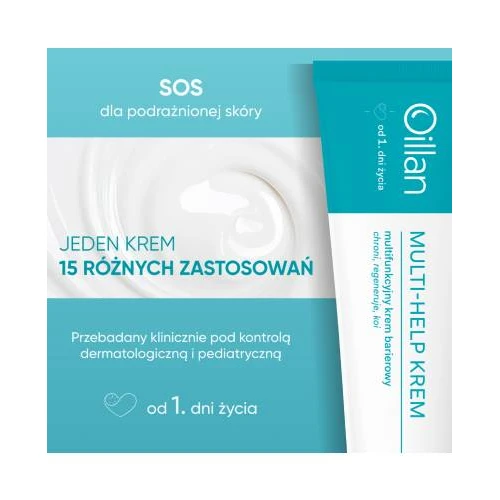 Oillan Multi-Help krem barierowy, 50 ml - Chroni, regeneruje i koi, dla dorosłych, dzieci i niemowląt - 3