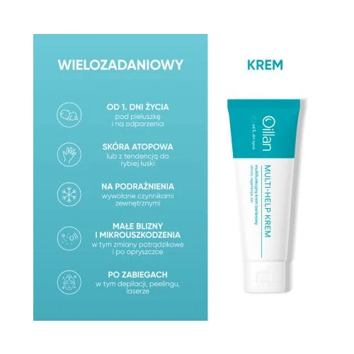 Oillan Multi-Help krem barierowy, 50 ml - Chroni, regeneruje i koi, dla dorosłych, dzieci i niemowląt - 4