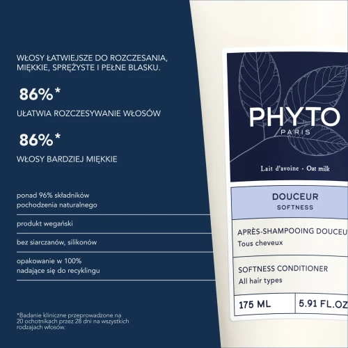 Phyto Douceur Softness, odżywka do włosów, 175 ml  - Pielęgnacja  włosów wymagających nawilżenia i regeneracji - 2
