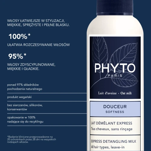 Phyto Douceur Softness, mleczko do włosów, 150 ml  - Do stosowania dla całej rodziny, ułatwia rozczesywanie - 1