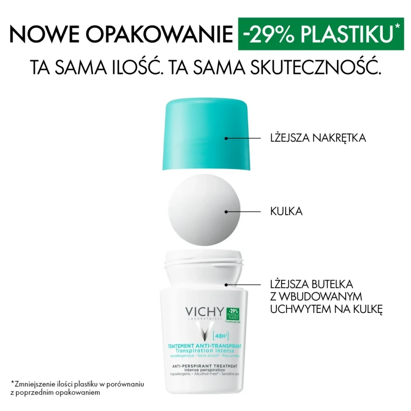 Vichy antyperspirant 48h, roll-on 50 ml - Ochrona przed nadmiernym poceniem do 48h dla skóry wrażliwej - 2