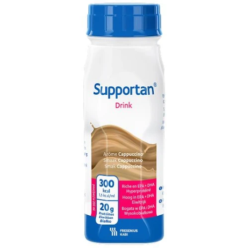 Supportan Drink o smaku cappuccino, 4 x 200 ml - Kompletna dieta wysokoenergetyczna, wysokobiałkowa, bogata w tłuszcz oraz EPA i DHA - 1