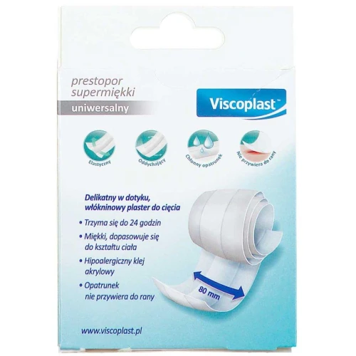 Viscoplast Prestopor Supermiękki plaster do cięcia, 1 m x 8 cm - Delikatny, dopasowujący się do ruchów ciała - 2