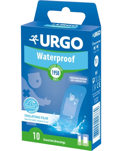 Urgo Waterproof, 10 sztuk  - Wodoodporne plastry z opatrunkiem do ochrony powierzchownej ran - 1