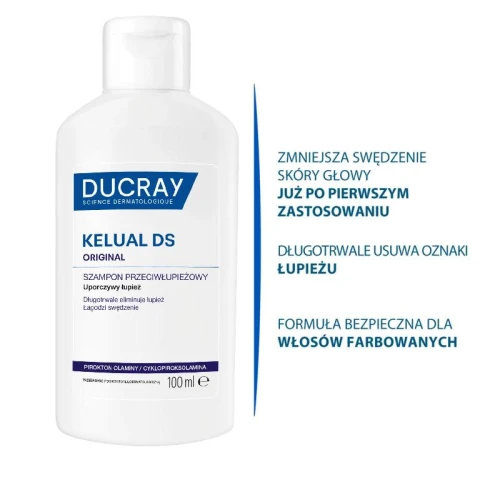 Ducray Kelual DS szampon przeciwłupieżowy, 100 ml - Łagodzi uczucie swędzenia i eliminuje łupież - 1
