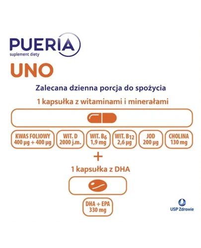 Pueria Uno, 60 kapsułek - Dla kobiet planujących ciążę i kobiet do 12. miesiąca ciaży - 3