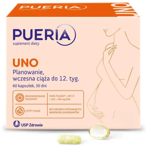 Pueria Uno, 60 kapsułek - Dla kobiet planujących ciążę oraz w ciąży do końca 12. tygodnia - 7