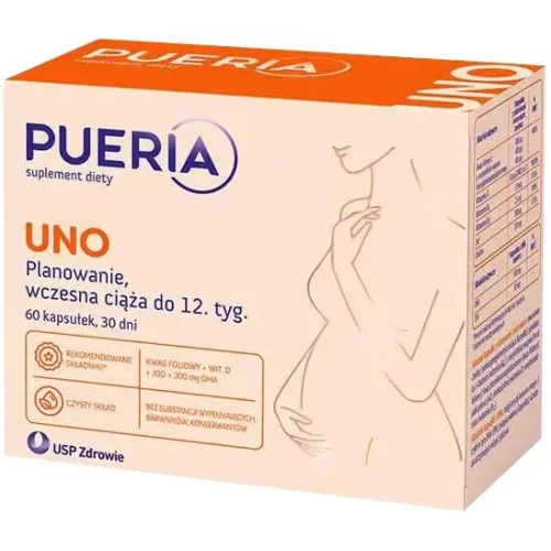 Pueria Uno, 60 kapsułek - Dla kobiet planujących ciążę oraz w ciąży do końca 12. tygodnia - 8