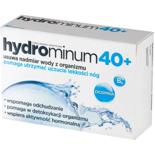Hydrominum 40+, 30 tabletek - Kompleks ziołowy z diosminą – wspomaga odchudzanie - 1