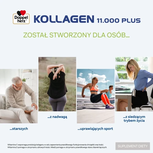 Doppelherz System Kollagen 11.000 plus, 30 ampułek  - Płynny kolagen wspierający zdrowie stawów i zdrowia kości - 4
