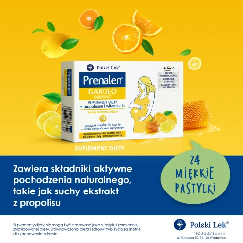 Prenalen Gardło Immuno, 24 pastylki do ssania - Z ekstraktem z propolisu oraz witaminą C - 2