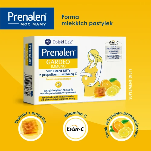 Prenalen Gardło Immuno, 24 pastylki do ssania - Z ekstraktem z propolisu oraz witaminą C - 4