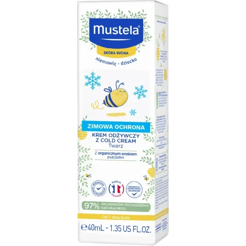 Mustela Krem odżywczy z Cold Cream i organicznym woskiem pszczelim, 40 ml - Odżywia suchą skórę - 2