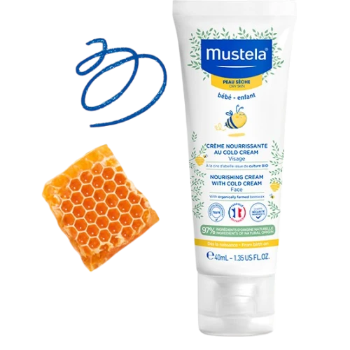 Mustela Krem odżywczy z Cold Cream i organicznym woskiem pszczelim, 40 ml - Odżywia suchą skórę - 1