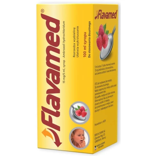 Flavamed 15 mg/5 ml syrop 100 ml - Ułatwia odkrztuszanie - 1