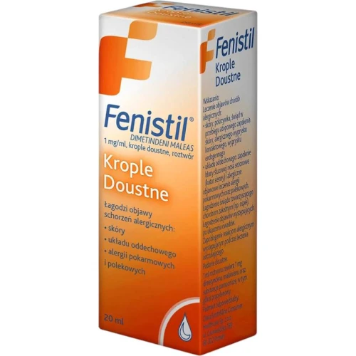 Fenistil krople doustne, 20ml InPharm (import równoległy) - Stosuje się do leczenia objawów chorób alergicznych - 1