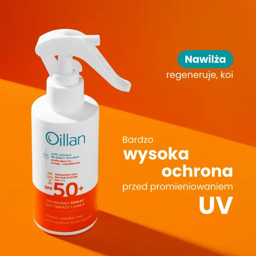 Oillan ochronny spray przeciwsłoneczny do twarzy i ciała SPF50+, 125 ml - Dla dorosłych i dzieci od 6. miesiąca życia - 3