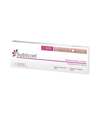 Sutricon plastry silikonowe 5 cm x 30 cm, 5 sztuk - Plastry na blizny, po rozległych operacjach - 1