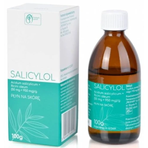 Salicylol, 100 g - Substancjami czynnymi leku są kwas salicylowy oraz olej rycynowy - 1