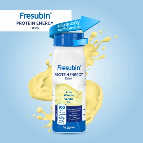 Fresubin Protein Energy Drink płyn o smaku waniliowym, 4 x 200 ml - Kompletna dieta wysokoenergetyczna (1,5 kcal/ml) bogata w białko - 1