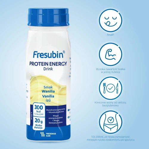 Fresubin Protein Energy Drink płyn o smaku waniliowym, 4 x 200 ml - Kompletna dieta wysokoenergetyczna (1,5 kcal/ml) bogata w białko - 2