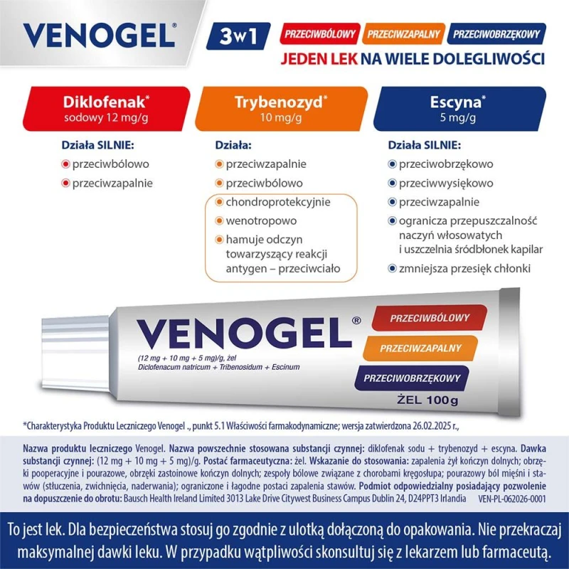 Venogel żel, 100 g - Przeciwbólowy, przeciwzapalny, przeciwobrzękowy - 6
