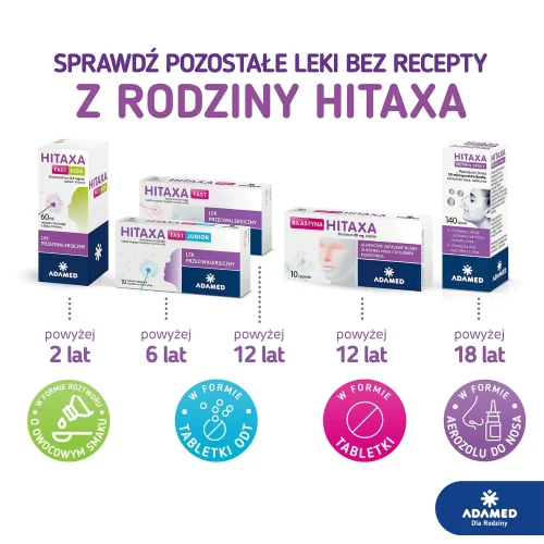 Bilastyna Hitaxa 20mg, 10 tabletek - Łagodzą objawy kataru siennego  - 5