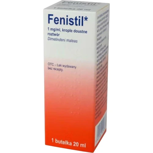 Fenistil 1 mg/ml, krople doustne 20ml Medezin (import równoległy) - Łagodzą objawy reakcji alergicznej - 1