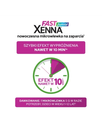 Xenna Fast Junior, 6 mikrowlewek po 5g - Na bazie naturalnych ekstraktów, pomocna w zaparciach u dzieci powyżej 1. roku życia - 3