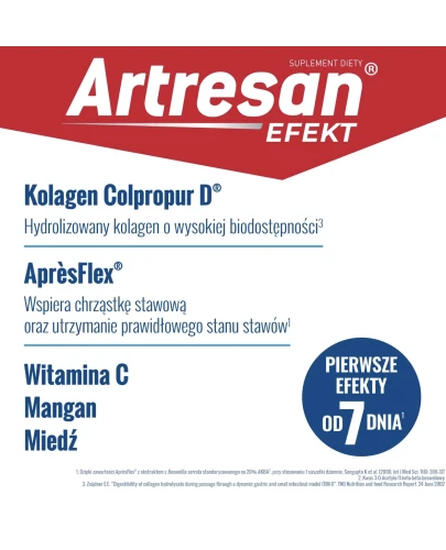 Artresan Efekt,  25 saszetek - Z ekstraktem z Boswellia serrata, witaminami i manganem, które wspierają funkcjonowanie stawów - 3