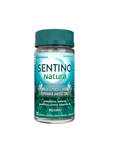 Sentino Natura żelki, 30 sztuk - Z melatoniną, wyciągiem z kwiatów męczennicy cielistej i szyszek chmielu  - 1