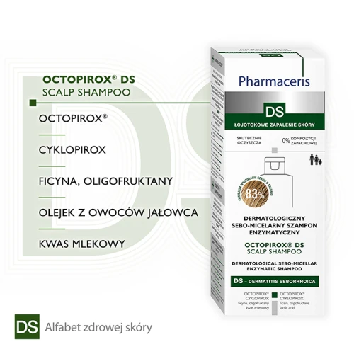 Pharmaceris DS Octopirox Dermatologiczny sebo-micelarny szampon enzymatyczny, 125 ml - Łagodzenie łojotokowego zapalenia skóry i poprawa kondycji włosów - 2