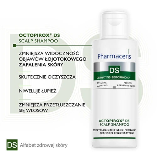 Pharmaceris DS Octopirox Dermatologiczny sebo-micelarny szampon enzymatyczny, 125 ml - Łagodzenie łojotokowego zapalenia skóry i poprawa kondycji włosów - 3