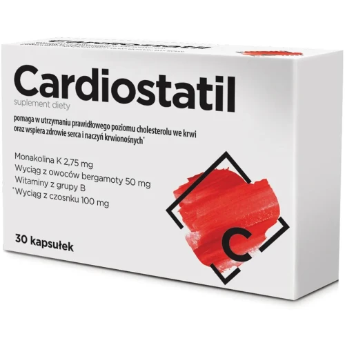 Cardiostatil, 30 kapsułek - Suplement diety z Monakoliną K i wyciągiem z bergamoty oraz czosnku - 2
