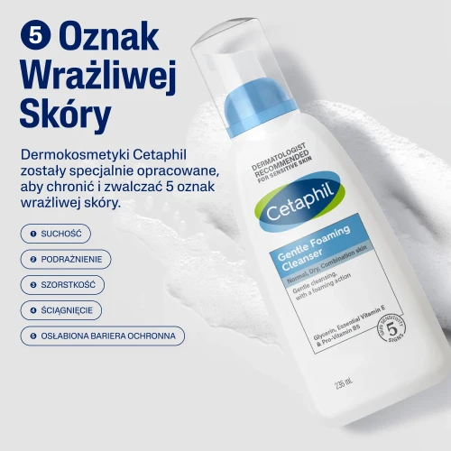 Cetaphil, Lekka pianka do mycia, 236 ml - Pianka do mycia twarzy, do skóry suchej, normalnej i wrażliwej - 5