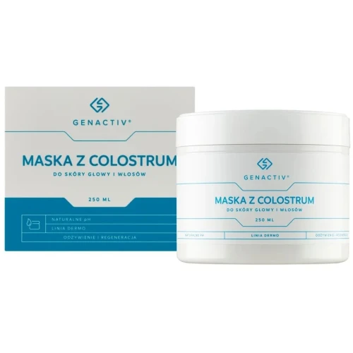 Genactiv Maska z Colostrum do skóry głowy i włosów, 250 ml - Przyspiesza wzrost włosów i łagodzi podrażnienia skóry głowy - 1