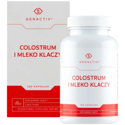 Genactiv Colostrum i Mleko klaczy, 180 kapsułek - Kapsułki z laktoferyną, witaminami i aminokwasami - 1
