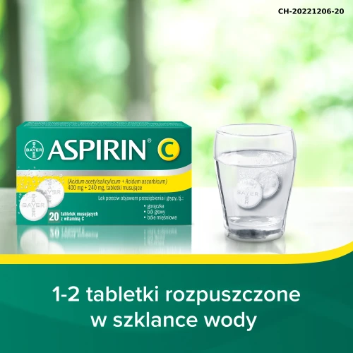 Aspirin C 20 tabletek musujących  - Tabletki musujące, które działają przeciwbólowo, przeciwzapalnie i przeciwgorączkowo - 7