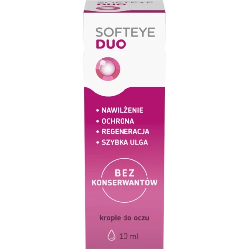 Softeye Duo, krople 10 ml - Łagodzą podrażnienia i objawy w zespołu suchego oka - 1