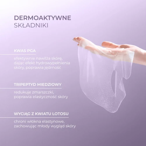 L'biotica Hydro Fusion, hydrożelowa maska do twarzy z peptydami, 1 sztuka - Odżywia, nawilża oraz poprawia napięcie i elastyczność skóry twarzy - 4